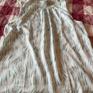 Sleeveless Top in White and Green